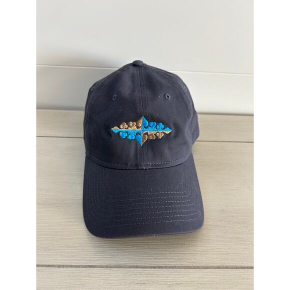 Navy Blue Baseball Cap Embroidered Heart Design Unisex Hat - Picture 1 of 5